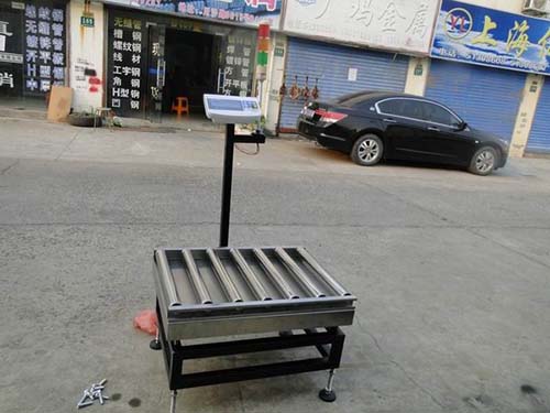定（dìng）製200公斤滾筒電子（zǐ）秤 輸送（sòng）不鏽鋼滾（gǔn）筒台秤廠家