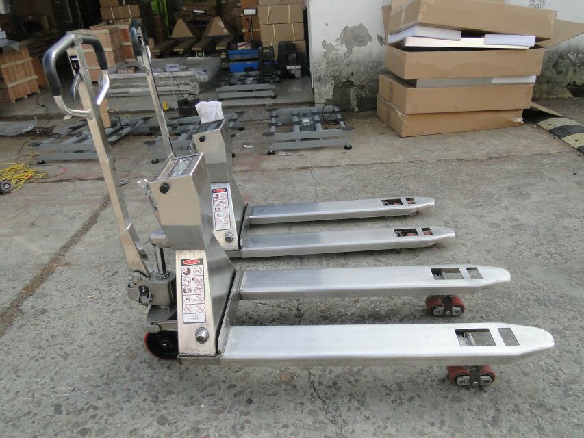 貨物運輸3噸不（bú）鏽鋼（gāng）叉車秤-防水地牛稱